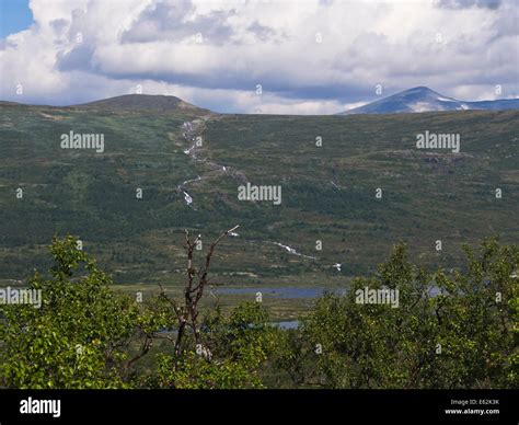 Mountain Scenery With River Cascading Jotunheimen Norway Scandinavia