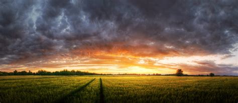 Wallpaper 1775x770 Px Clouds Colorful Field Landscape Nature