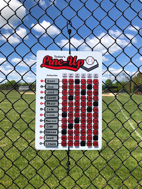 Line Up Board For Baseball Softball Etsy