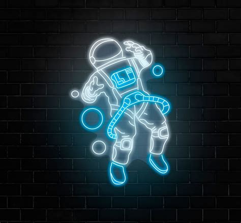 Astronaut Neon Sign Led Neon Custom Neon Light Sign Space Etsy