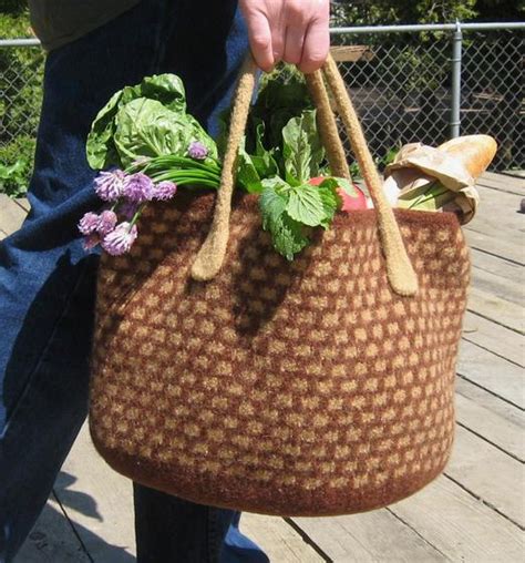 Market Basket Felted Bag Knitting Patterns And Crochet