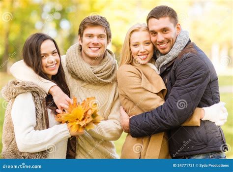 Group Of Friends Having Fun In Autumn Park Stock Image Image 34771721