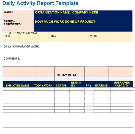 Daily Report Templates Excel Word Templates Sales Report Template