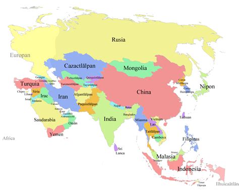 Mapa Ng Asya At Mga Rehiyon Nito