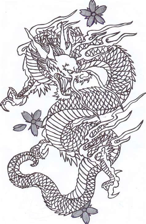 Chinese Dragon 2 By Sunshine Vamp On Deviantart Dragon Tattoo Outline