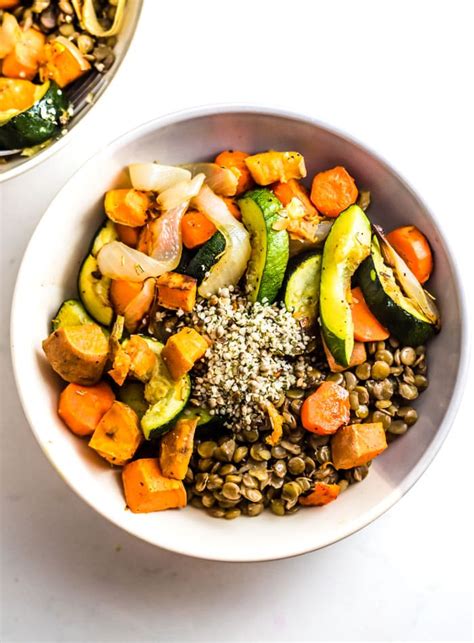 Roasted Vegetable Lentil Salad Recipe Vegan Running On Real Food