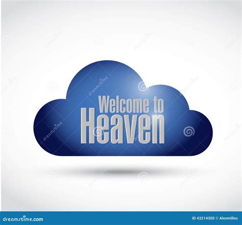 Welcome To Heaven Cloud Sign Illustration Design Stock Illustration