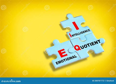 Emotional Quotient And Intelligence Written On Blue Puzzle Jigsaw With