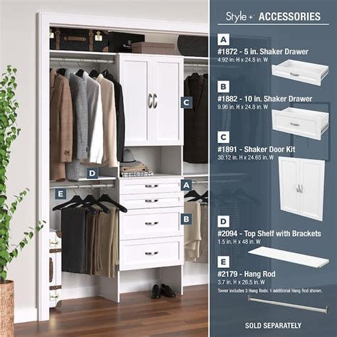 Closetmaid 4365 Style 84 In W 120 In W White Wood Closet System