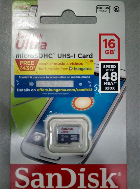 Sandisk Ultra Microsdhc 16gb Uhs I Class 10 Memory Card मेमोरी कार्ड