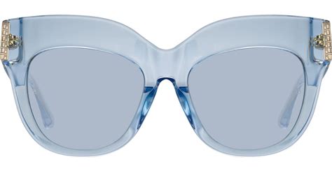 Linda Farrow Dunaway Oversized Sunglasses In Blue Lyst