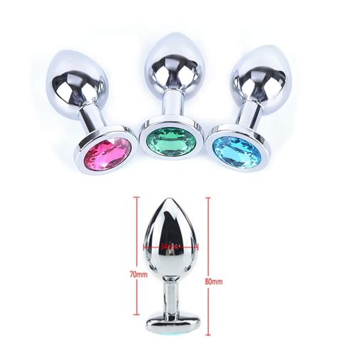 Color Random Medium Size Anal Toys Butt Plug Stainless Steel Anal