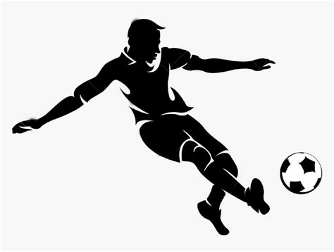 Playing Soccer Png Black And White Football Player Png Clipart