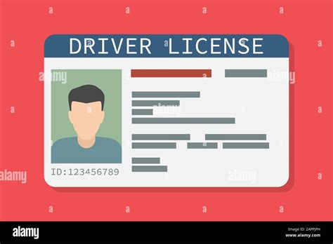 Icon Driver S License Identity Card Personal Data Vector Illustration Flat Design Stock