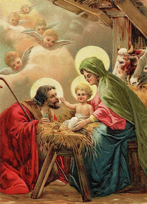 Maybe you would like to learn more about one of these? Vintage Religious Christmas Card Digital Art by Long Shot