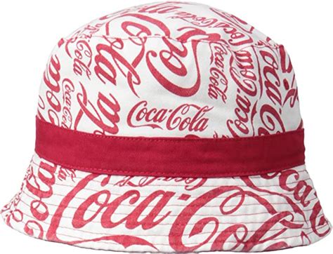 Coca Cola Mens Reversible All Over Print Bucket Hat White One Size