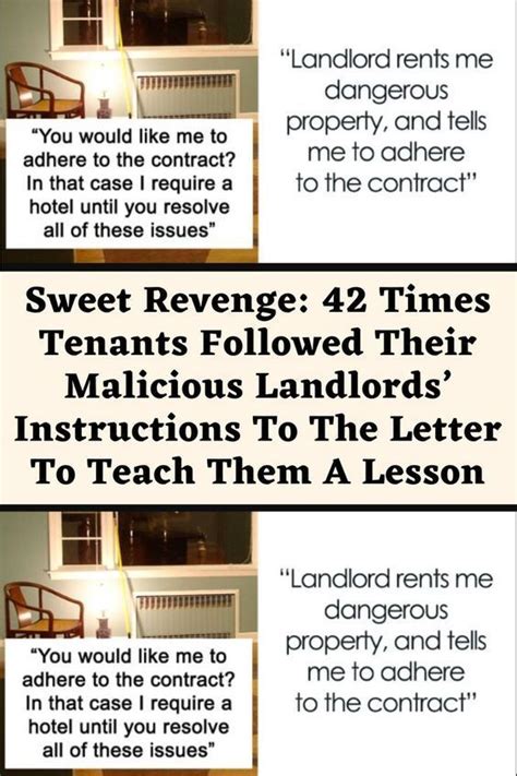 Sweet Revenge 40 Times Tenants Followed Their Malicious Landlords Instructions To The Letter