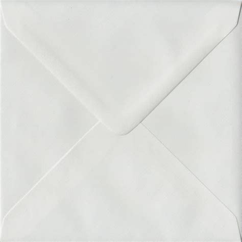 100 White Square Envelopes White Laid Gummed 155mm X 155mm