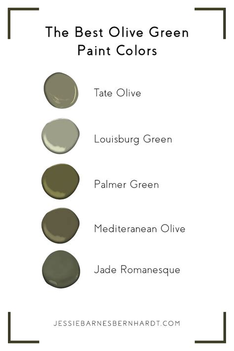 The Best Olive Green Paint Colors Jessie B Bernhardt In 2022 Olive