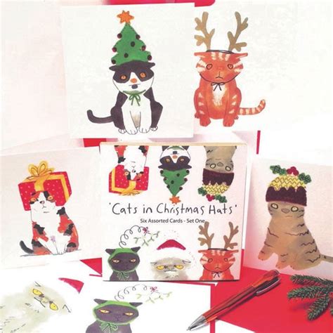 Cats In Christmas Hats Cards Bas Bleu Up6976