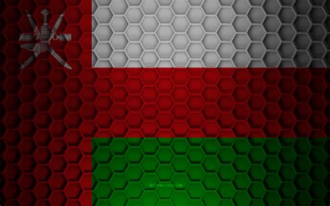 Download Wallpapers Oman Flag 3d Hexagons Texture Oman 3d Texture