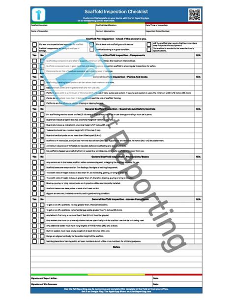 A Scaffold Inspection Checklist For Your Business Free Download