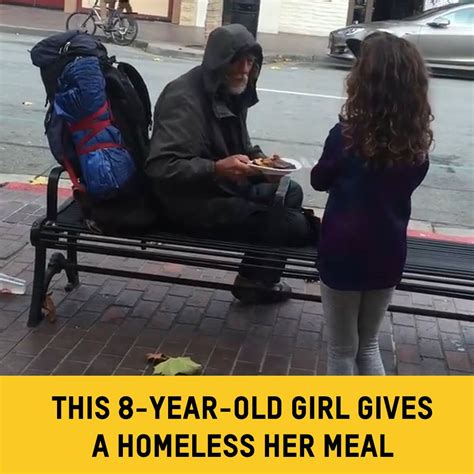 Ғасєвффк Әят 8 year old girl gives her meal to homeless man