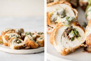 This easy baked chicken dinner is deliciously light and perfect for any weather. Creamy Chicken Roulade with Spinach and Mushrooms | Ahead ...
