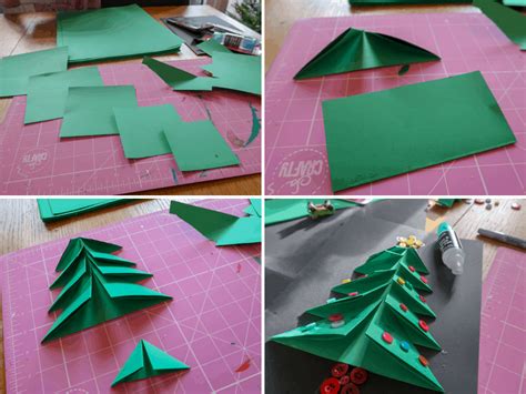 Christmas Tree Card Craft For Kids Using Folded Paper Someones Mum
