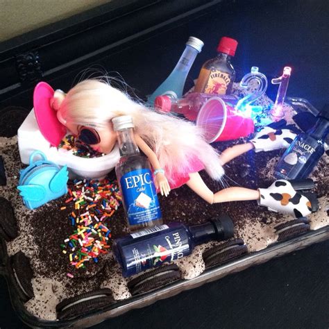 21st Birthday Cake Complete With Bratz Doll And Shots For The