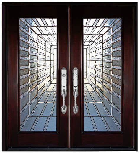 Exterior Front Entry Double House Wood Door M300i 36x80x2 Right Hand
