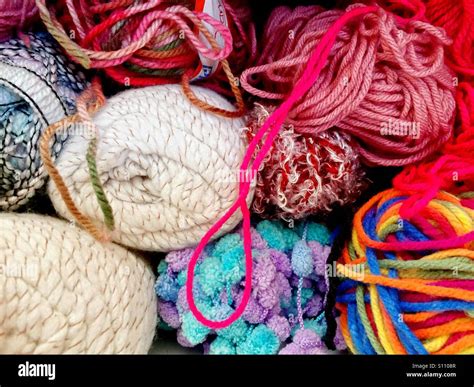 Collection Of Colourful Wool Stock Photo Alamy
