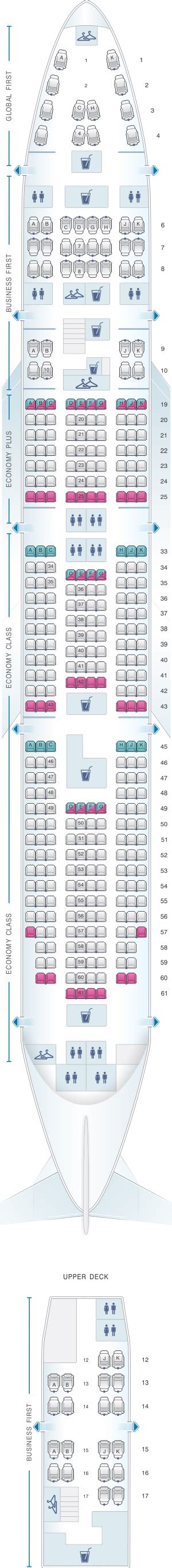 Seat Map United Airlines Boeing B747 400
