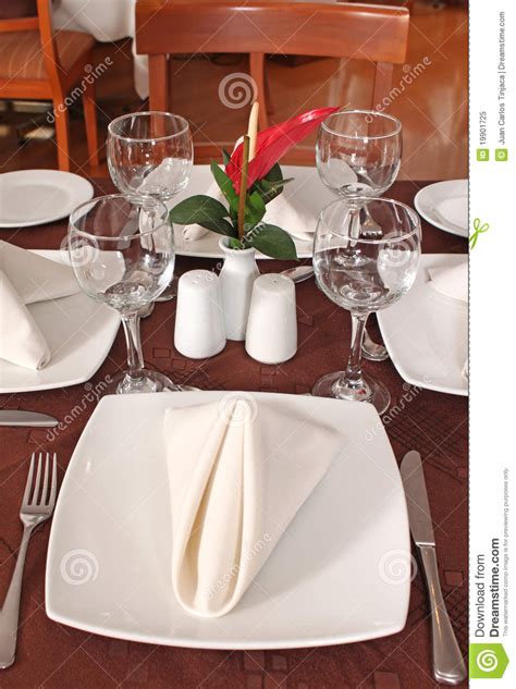 Table Set For Fine Dining Royalty Free Stock Photo Image