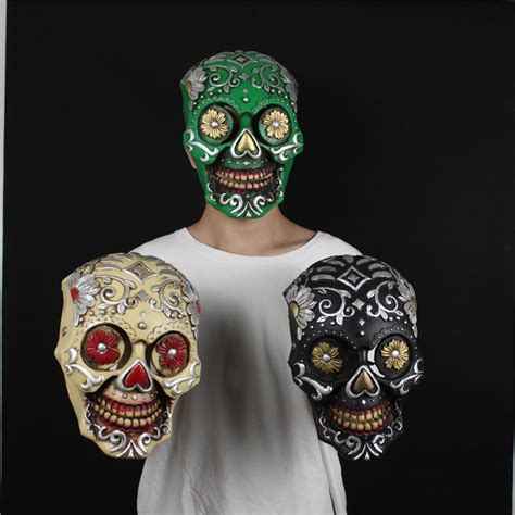 Scary Halloween Skull Mask Day Of The Dead Of Mexico Masks
