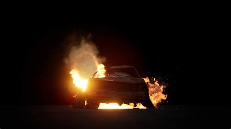 Artstation Unreal Engine Fire Fx Burning Car