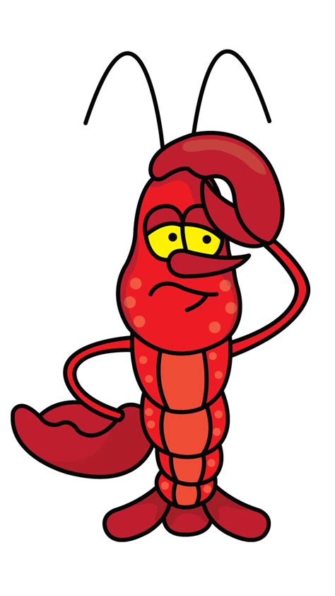 How To Draw A Cute Lobster With Headache Cartoon