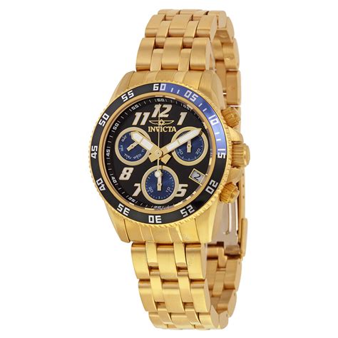 This is a diving watch, meaning it's capable of being underwater for a great amount of time. Invicta Pro Diver Chronograph Black Dial 18kt Gold-plated Men's Swiss Quartz Watch 19191 - Pro ...