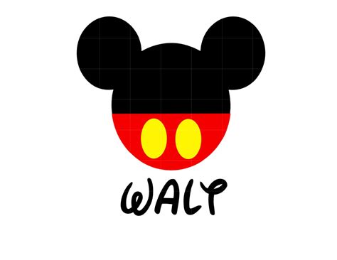 Iron On Mickey Mouse Logo Design With A Name On Vinyl Mouse Logo