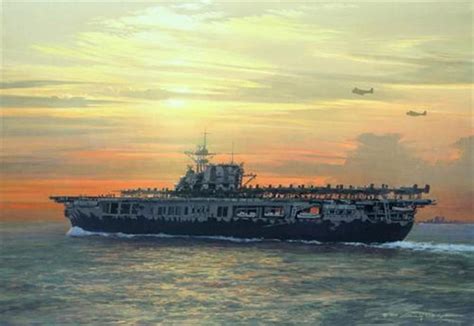 USS Hornet CV 8 Aviation Art Aircraft Carrier Military Art