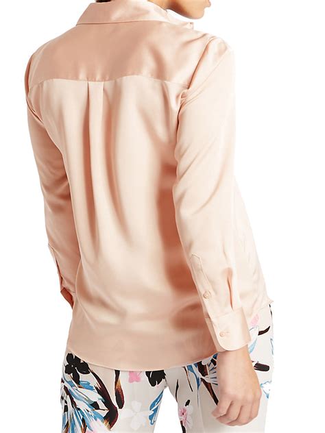 Marks And Spencer M Blush Satin Long Sleeve Shirt Size To