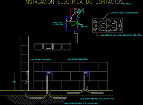 Installation Of Electrical Outlets In A Wall Dwg Detail For Autocad