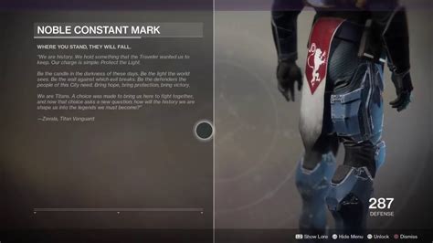 Noble Constant Mark Lore Destiny 2 Titan Mark Youtube