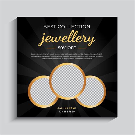 Jewelry Social Media Post Web Banner Or Square Flyer Design Template