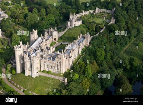 Aerial View Medieval Castle Of Arundel West Sussex England Great