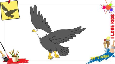 How To Draw An Eagle Easy Step By Step For Kids Beginners Children