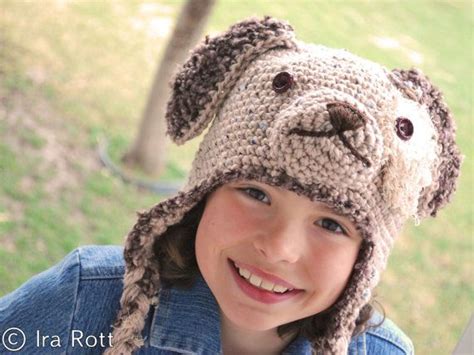 Handmade Crocheted Puppy Dog Hat For Kids Crochet Animal Hats