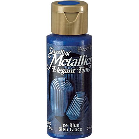 Strategically placing a few metallic items in your home decor can make all the difference in the even just a little bit of metal can really transform a space. DecoArt Dazzling Metallics 2 oz. Ice Blue Acrylic Paint ...