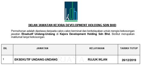 Download free saj holding sdn bhd vector logo and icons in ai, eps, cdr, svg, png formats. Permohonan Jawatan Kosong Kejora Development Holding Sdn ...