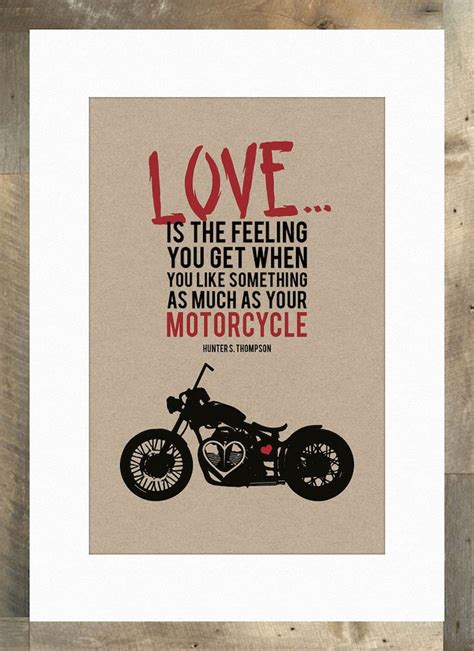 Love Is Motorcycle Print On 12pt Natural Kraft Paper Etsy